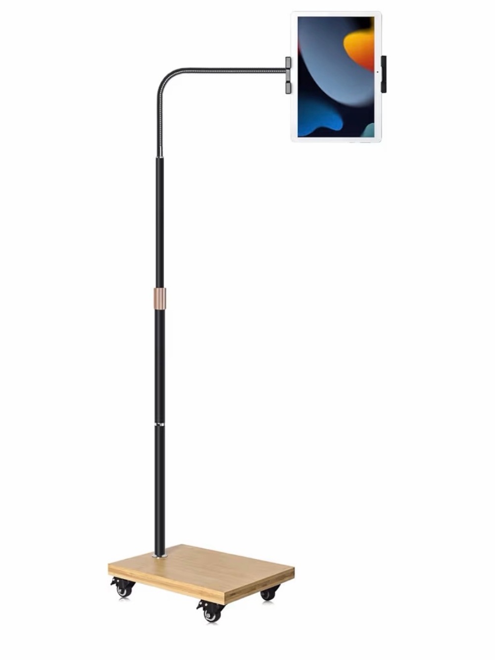 Universal Black Tablet Floor Stand with Rolling Base